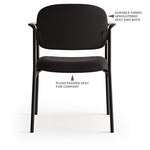 VL616 Stacking Guest Chair with Arms, Fabric Upholstery, 23.25" x 21" x 32.75", Charcoal Seat, Charcoal Back, Black Base