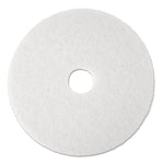 Low-Speed Super Polishing Floor Pads 4100, 19" Diameter, White, 5/carton