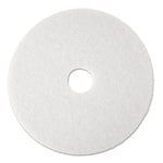 Low-Speed Super Polishing Floor Pads 4100, 17" Diameter, White, 5/carton