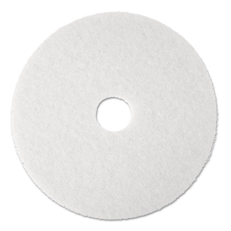 Low-Speed Super Polishing Floor Pads 4100, 17" Diameter, White, 5/carton