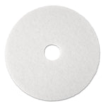 Low-Speed Super Polishing Floor Pads 4100, 13" Diameter, White, 5/carton