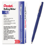 Rolling Writer Rollerball Pen, Stick, Medium 0.8 mm, Blue Ink, Blue Barrel, Dozen