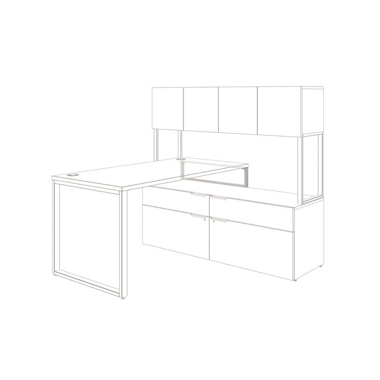 Voi O-Leg Support For Low Credenza, 2 X 29.75 X 7, Platinum Metallic