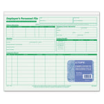 Employee's Record File Folder, Straight Tabs, Letter Size, Index Stock, Green, 20/Pack