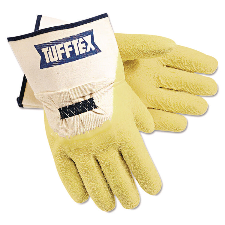 Tufftex Supported Gloves, Large, Beige/White, 12 Pairs