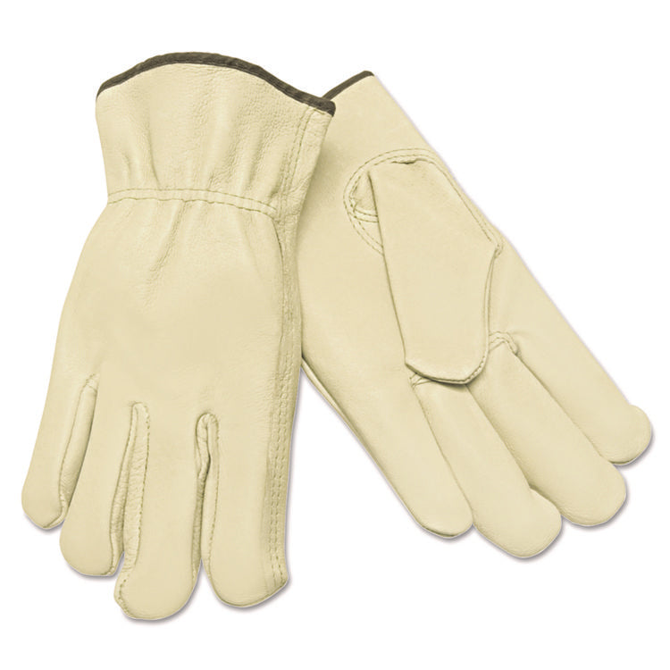 Unlined Driver's Gloves, Gunn Cut, Keystone Thumb, Small, Cream, 12 Pairs