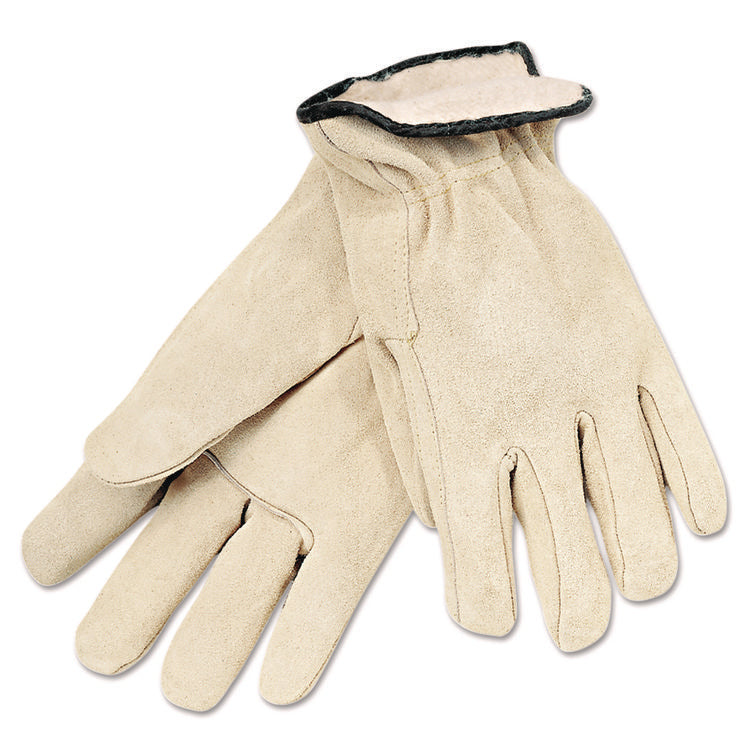 Insulated Driver's Gloves, Gunn Cut, Straight Thumb, Large, Cream, 12 Pairs