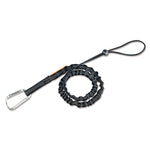 Squids 3100 Lanyard with Aluminum Carabiner + Cinch-Loop, 10 lb Max Working Capacity, 35" to 45" Long, Black