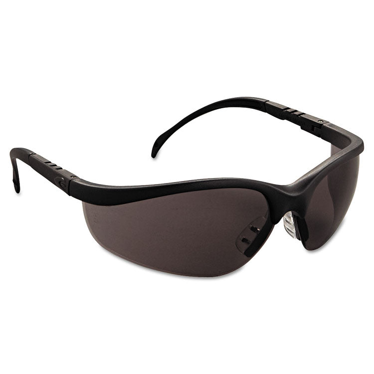Klondike Safety Glasses, Matte Black Frame, Gray Lens, 12/Box