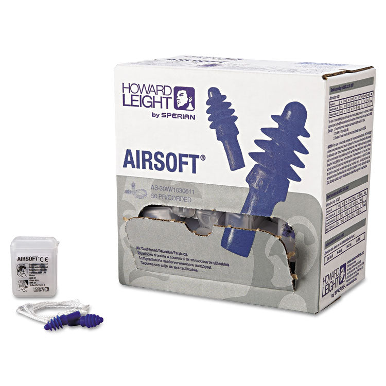 Airsoft Reusable Air Cushioned Earplugs, Corded