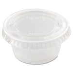 Portion/Souffle Cup Lids, Fits 1.5 oz to 2.5 oz Portion Cups, Plastic, Clear, 2,500/Carton