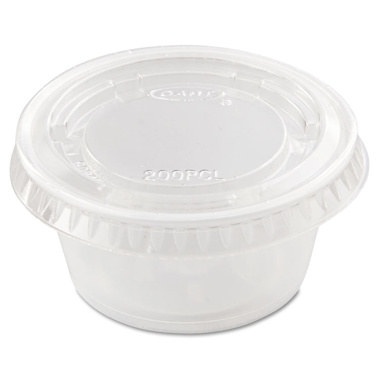 Portion/Souffle Cup Lids, Fits 1.5 oz to 2.5 oz Portion Cups, Plastic, Clear, 2,500/Carton