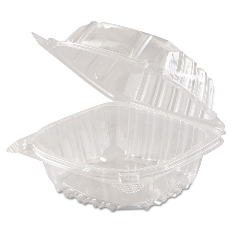 ClearSeal Hinged-Lid Plastic Containers, 5.8 x 6 x 3, Clear, Plastic, 125/Pack, 4 Packs/Carton