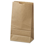 Grocery Paper Bags, 6# Size, 35# Basis Weight, 5.88" x 3.63" x 11", Kraft, 500/Bundle