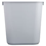 Deskside Plastic Wastebasket, 3.5 gal, Plastic, Gray