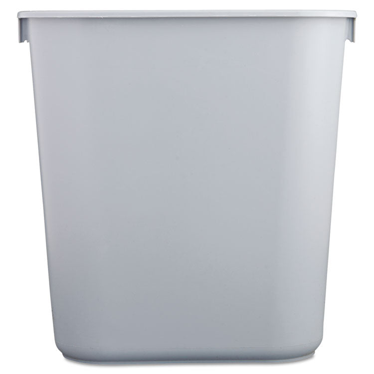 Deskside Plastic Wastebasket, 3.5 gal, Plastic, Gray