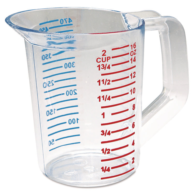 Bouncer Measuring Cup, 16 oz, Plastic, Clear