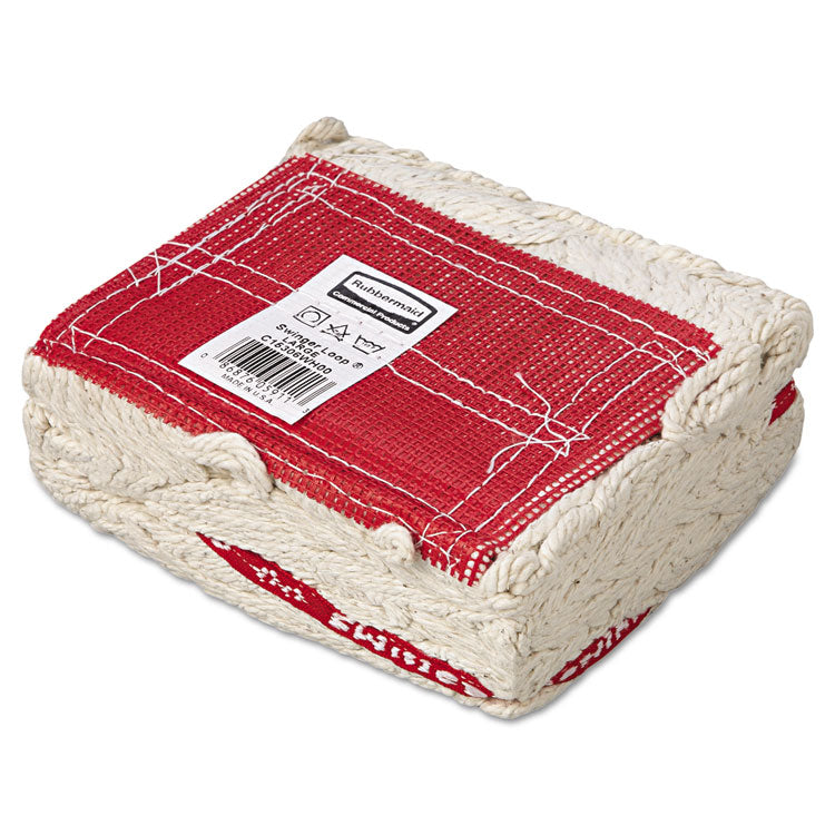 Swinger Loop Wet Mop Head, Large, Cotton/synthetic, White, 6/carton