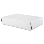 White One-Piece Non-Window Bakery Boxes, 1/2-Sheet Cake Box, 19 x 14 x 4, White, Paper, 50/Carton