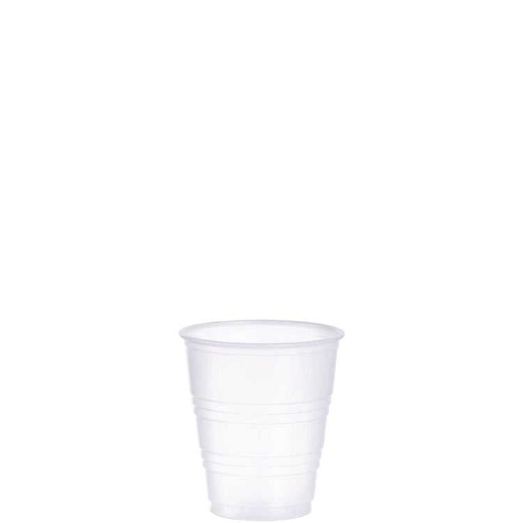High-Impact Polystyrene Cold Cups, 5 oz, Plastic, Translucent, 100/Sleeve, 25 Sleeves/Carton