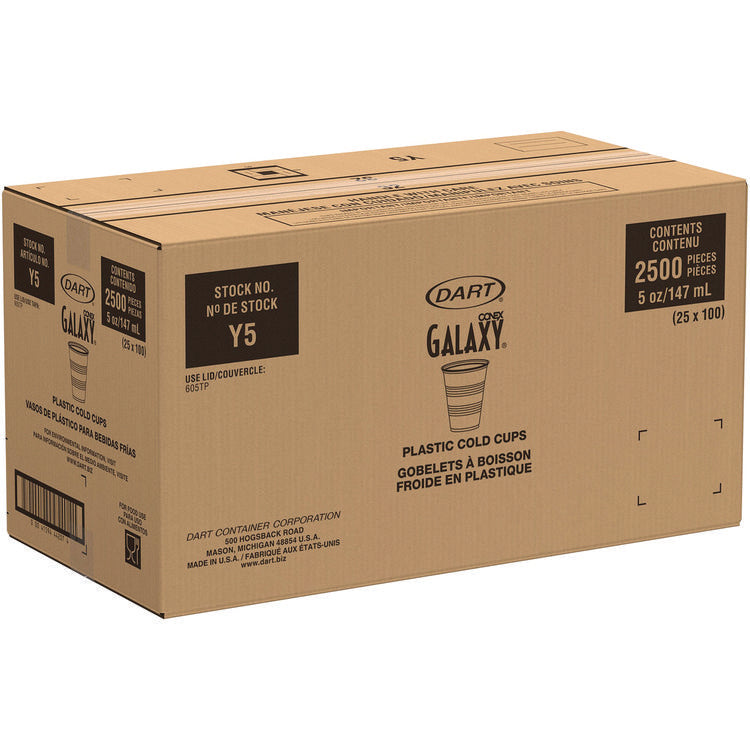 High-Impact Polystyrene Cold Cups, 5 oz, Plastic, Translucent, 100/Sleeve, 25 Sleeves/Carton