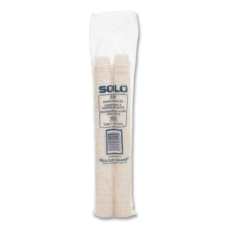 Paper Portion Cups, 0.5 oz, White, 250/Bag, 20 Bags/Carton