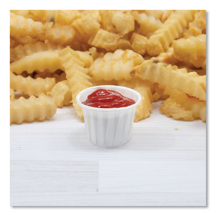 Paper Portion Cups, 1 oz, White, 250/Bag, 20 Bags/Carton