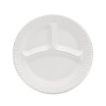 Concorde Foam Plate, 3-Compartment Plate, 9" dia, White, 125/Pack, 4 Packs/Carton