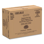 Cappuccino Dome Sipper Lids, Fits 12 oz to 24 oz Hot Cups, Plastic, Black, 100/Pack, 10 Packs/Carton