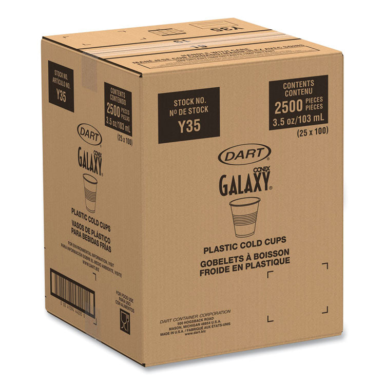 High-Impact Polystyrene Cold Cups, 3.5 oz, Plastic, Translucent, 100/Sleeve, 25 Sleeves/Carton
