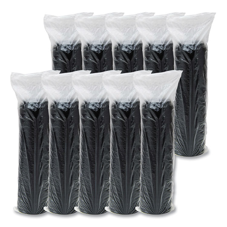 Cappuccino Dome Sipper Lids, Fits 12 oz to 24 oz Hot Cups, Plastic, Black, 100/Pack, 10 Packs/Carton
