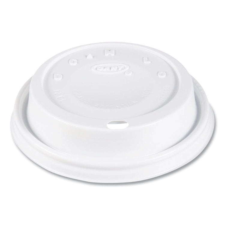 Cappuccino Dome Sipper Lids, Fits 12 oz Hot Cups, Plastic, White, 1,000/Carton