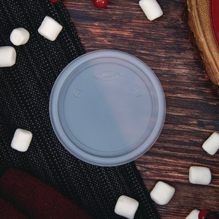 Non-Vented Cup Lids, Fits 6 oz Hot Cups/2 oz to 4 oz Food Containers, Plastic, Translucent, 1,000/Carton