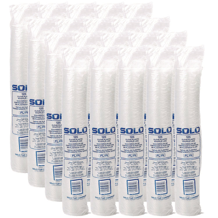 Portion/Souffle Cup Lids, Fits 3.25 oz to 9 oz Portion Cups, Plastic, Clear, 125/Pack, 20 Packs/Carton