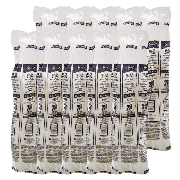 Polystyrene Portion Cups, 2 oz, Plastic, Translucent, 250/Bag, 10 Bags/Carton