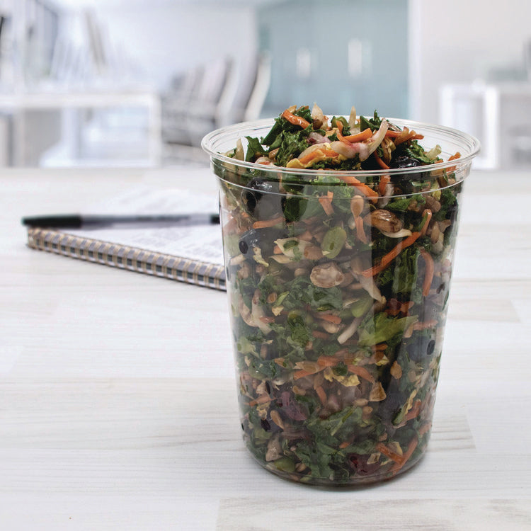 Microgourmet Plastic Deli Container, 32 oz, 4.7" Diameter x 5.7" h, Clear, 500/Carton
