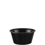 Polystyrene Portion Cups, 2 oz, Plastic, Black, 250/Bag, 10 Bags/Carton