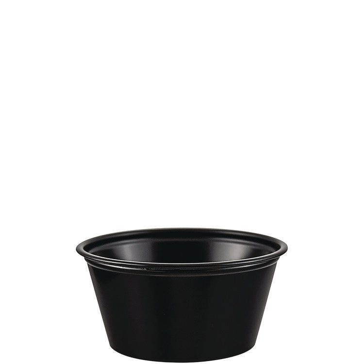 Polystyrene Portion Cups, 2 oz, Plastic, Black, 250/Bag, 10 Bags/Carton
