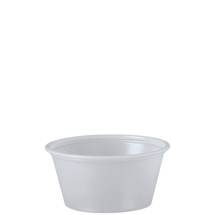 Polystyrene Portion Cups, 2 oz, Plastic, Translucent, 250/Bag, 10 Bags/Carton