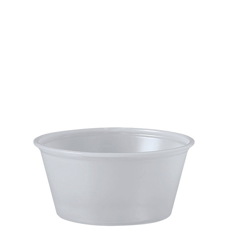Polystyrene Portion Cups, 3.25 oz, Plastic, Translucent, 250/Bag, 10 Bags/Carton