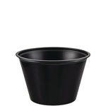 Polystyrene Portion Cups, 4 oz, Plastic, Black, 250/Bag, 10 Bags/Carton