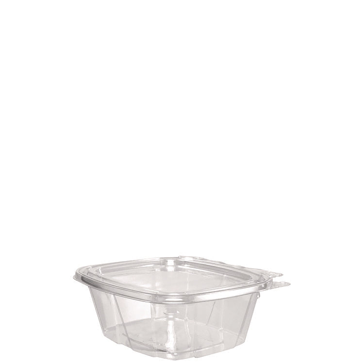 ClearPac SafeSeal Tamper-Resistant/Evident Containers, Flat Lid, 16 oz, Clear, Plastic, 100/Bag, 2 Bags/Carton