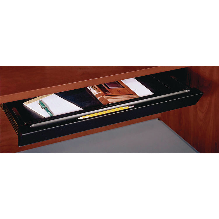 Universal Pencil Drawer Accessory, Metal/Wood, 26.38w x 15.88d x 2.75h, Black