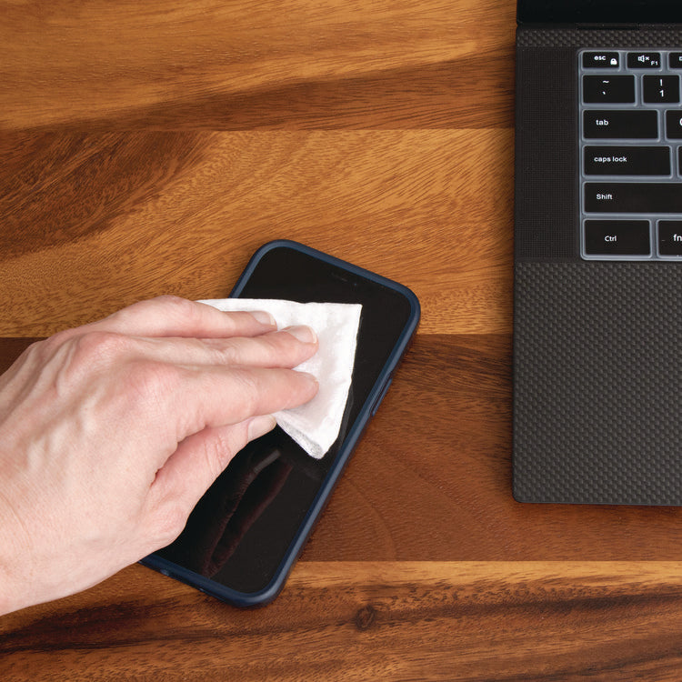 PhoneKleen Wet Wipes, Cloth, 5 x 5, 50/Tub