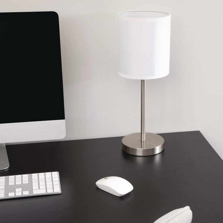 Slim Line Lamp Set, Table 12.63" High and Floor 61.5" High, Silver