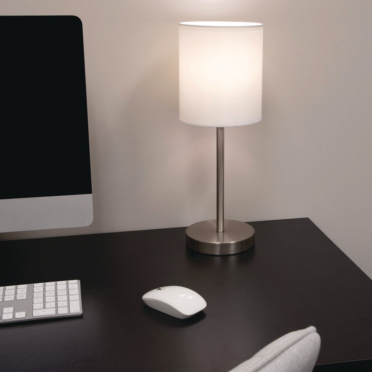 Slim Line Lamp Set, Table 12.63" High and Floor 61.5" High, Silver