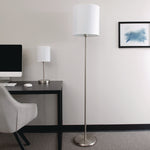 Slim Line Lamp Set, Table 12.63" High and Floor 61.5" High, Silver