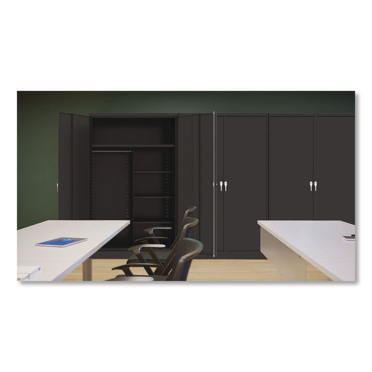 Jumbo Combination Steel Storage Cabinet, 48w X 24d X 78h, Black