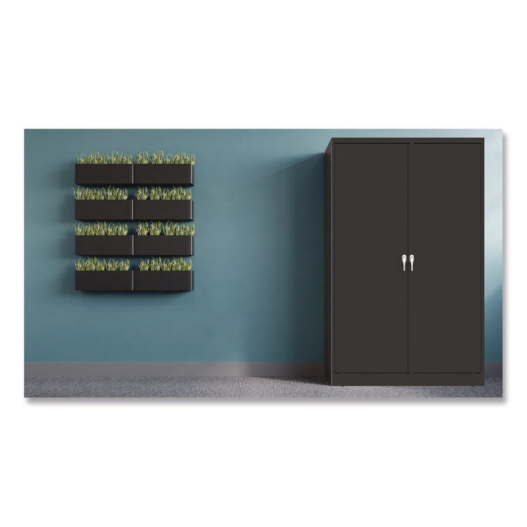 Jumbo Combination Steel Storage Cabinet, 48w X 24d X 78h, Black