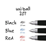Signo 207 Gel Pen, Retractable, Fine 0.5 mm, Black Ink, Smoke/Black Barrel, 4/Pack